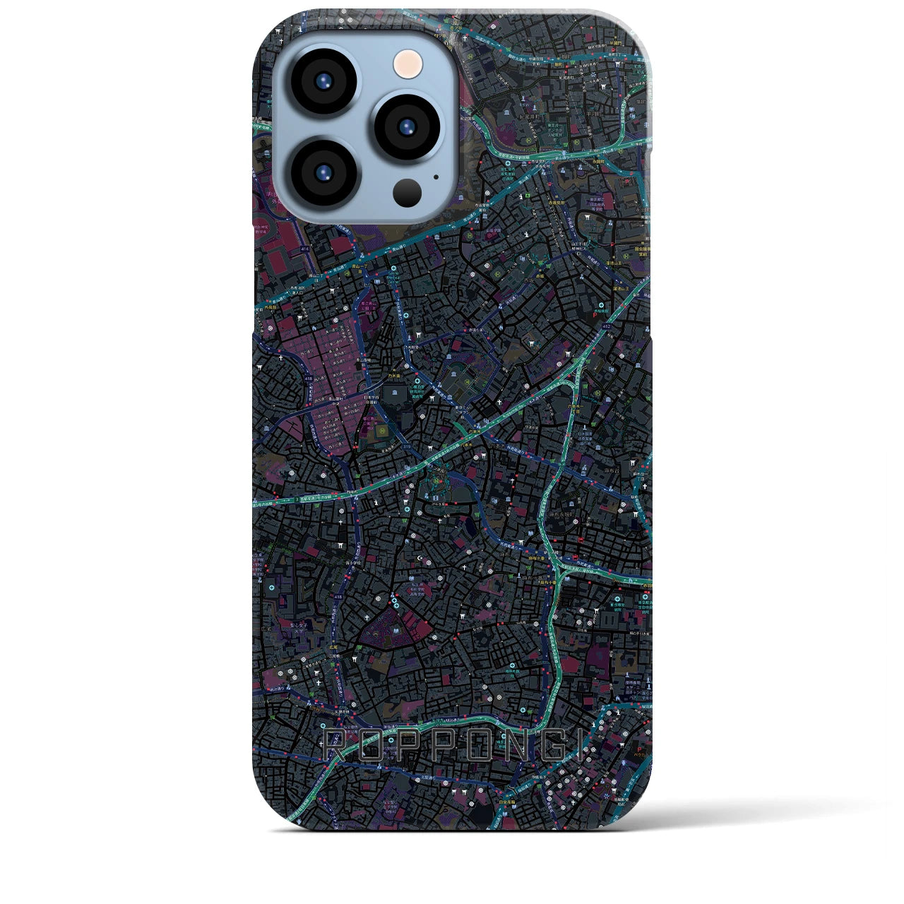 【六本木(東京都)】地図柄iPhoneケース(バックカバータイプ)