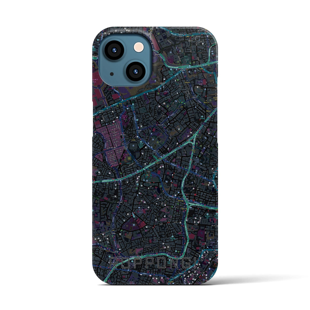 【六本木(東京都)】地図柄iPhoneケース(バックカバータイプ)