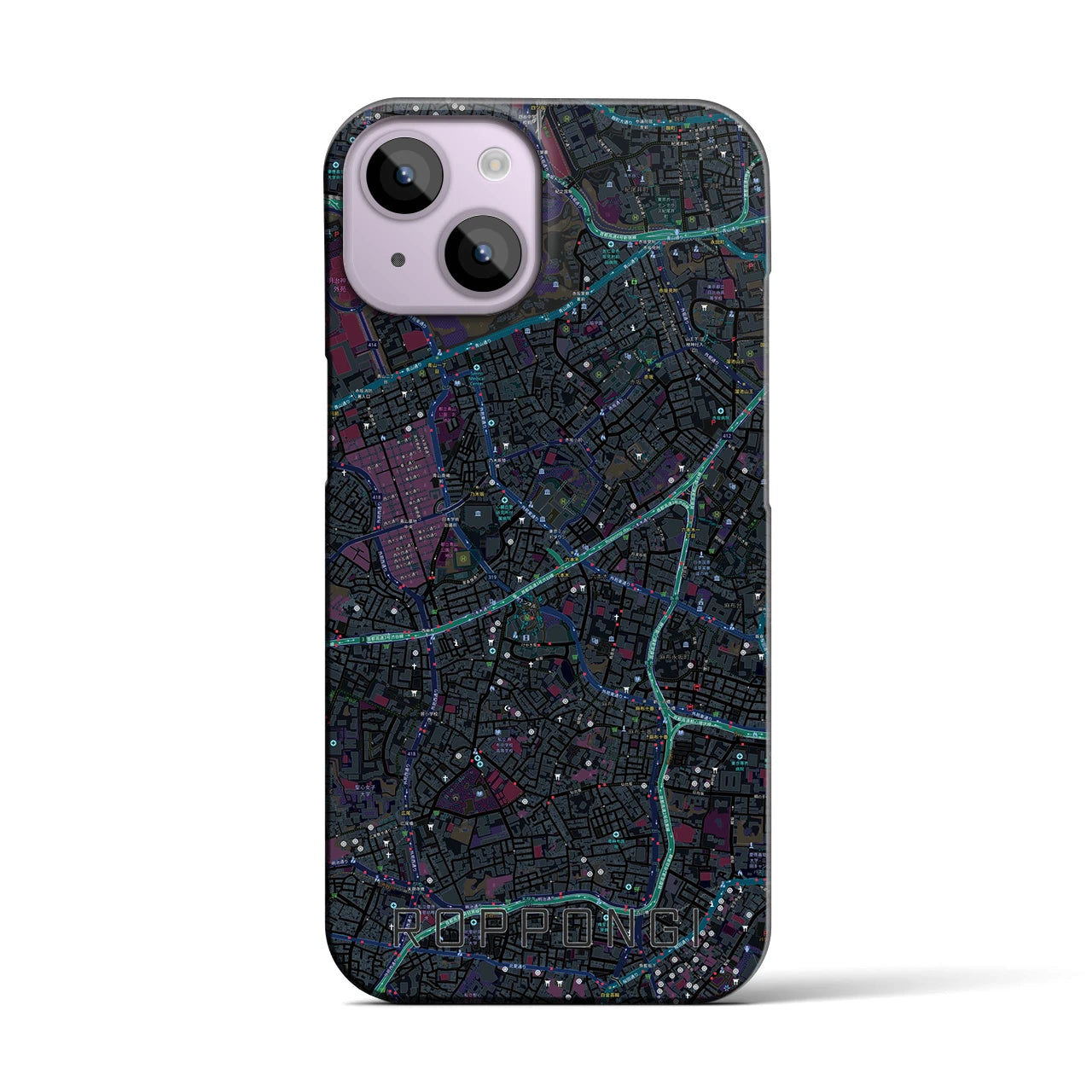 【六本木(東京都)】地図柄iPhoneケース(バックカバータイプ)