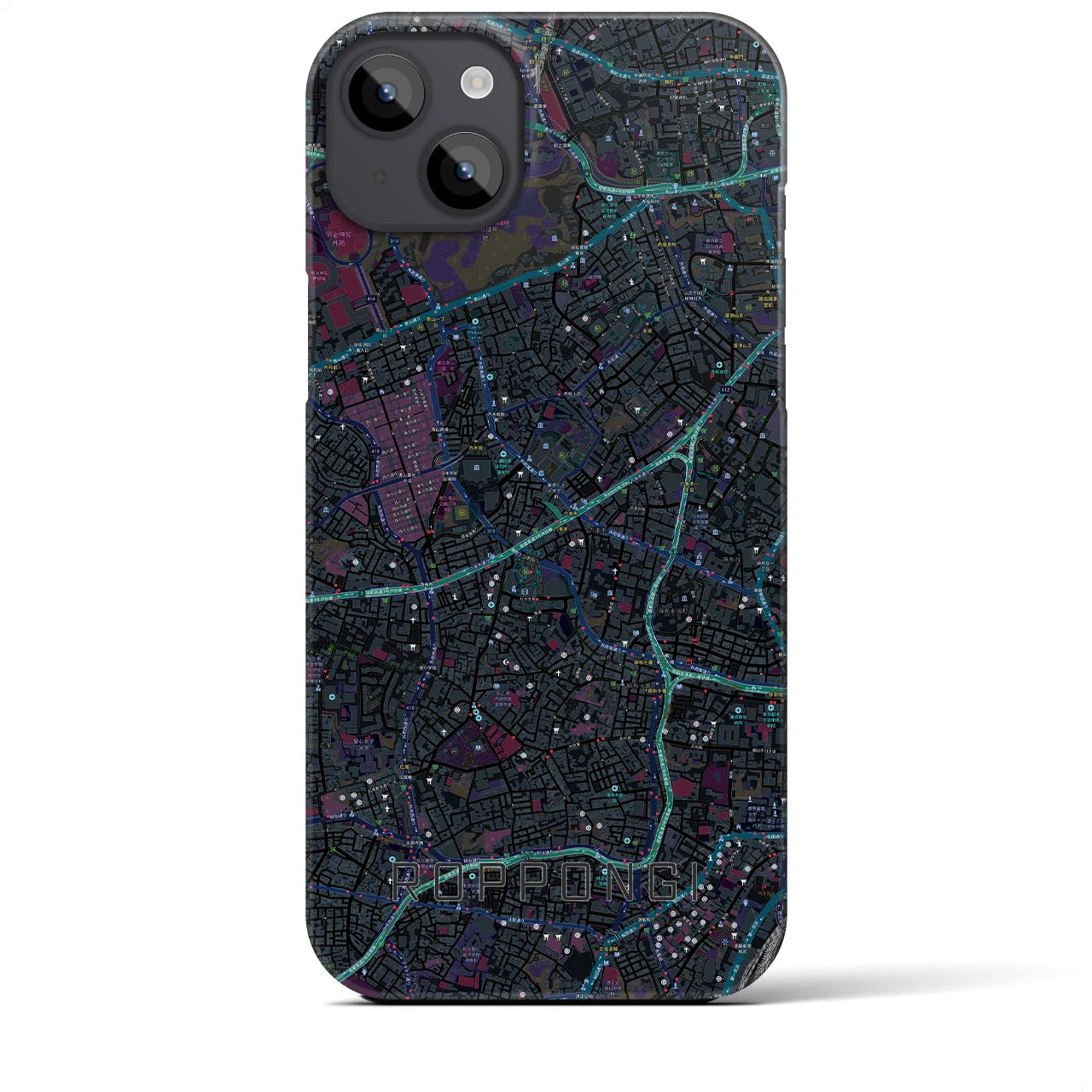 【六本木(東京都)】地図柄iPhoneケース(バックカバータイプ)