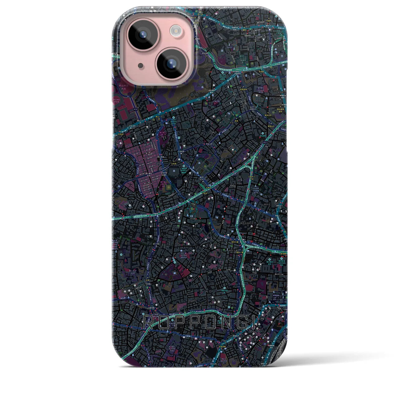 【六本木(東京都)】地図柄iPhoneケース(バックカバータイプ)