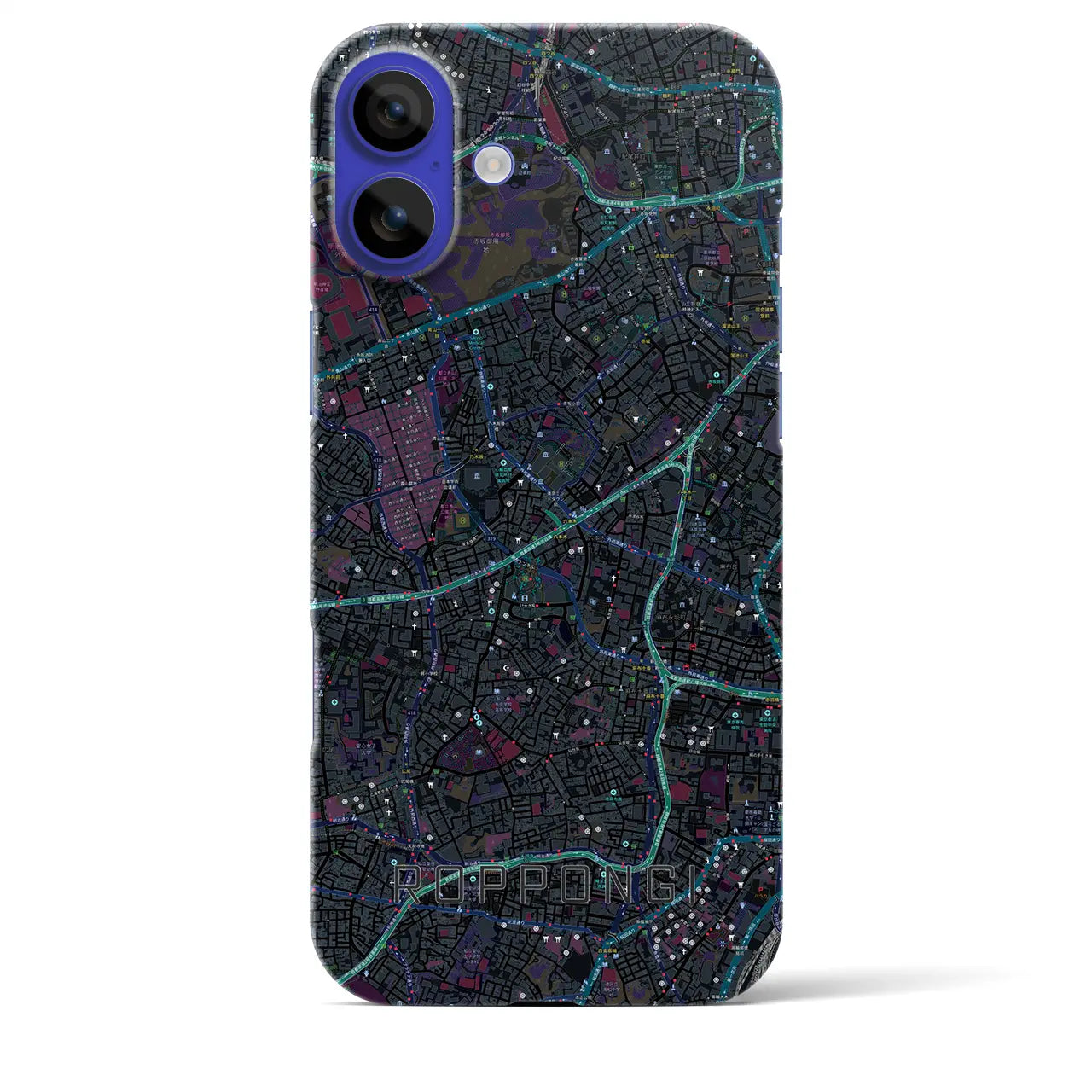 【六本木(東京都)】地図柄iPhoneケース(バックカバータイプ)