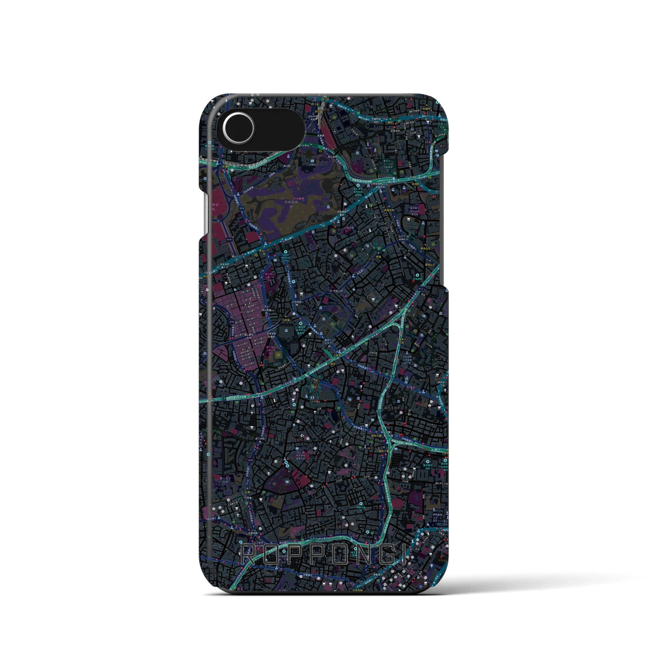 【六本木(東京都)】地図柄iPhoneケース(バックカバータイプ)