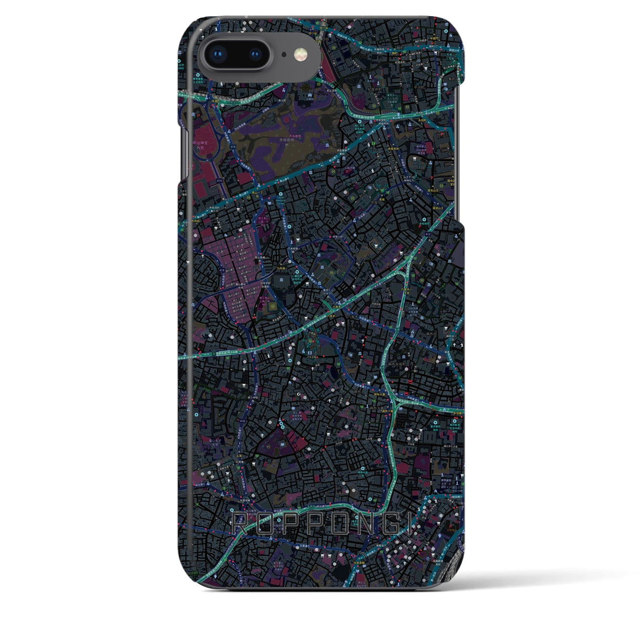 【六本木(東京都)】地図柄iPhoneケース(バックカバータイプ)