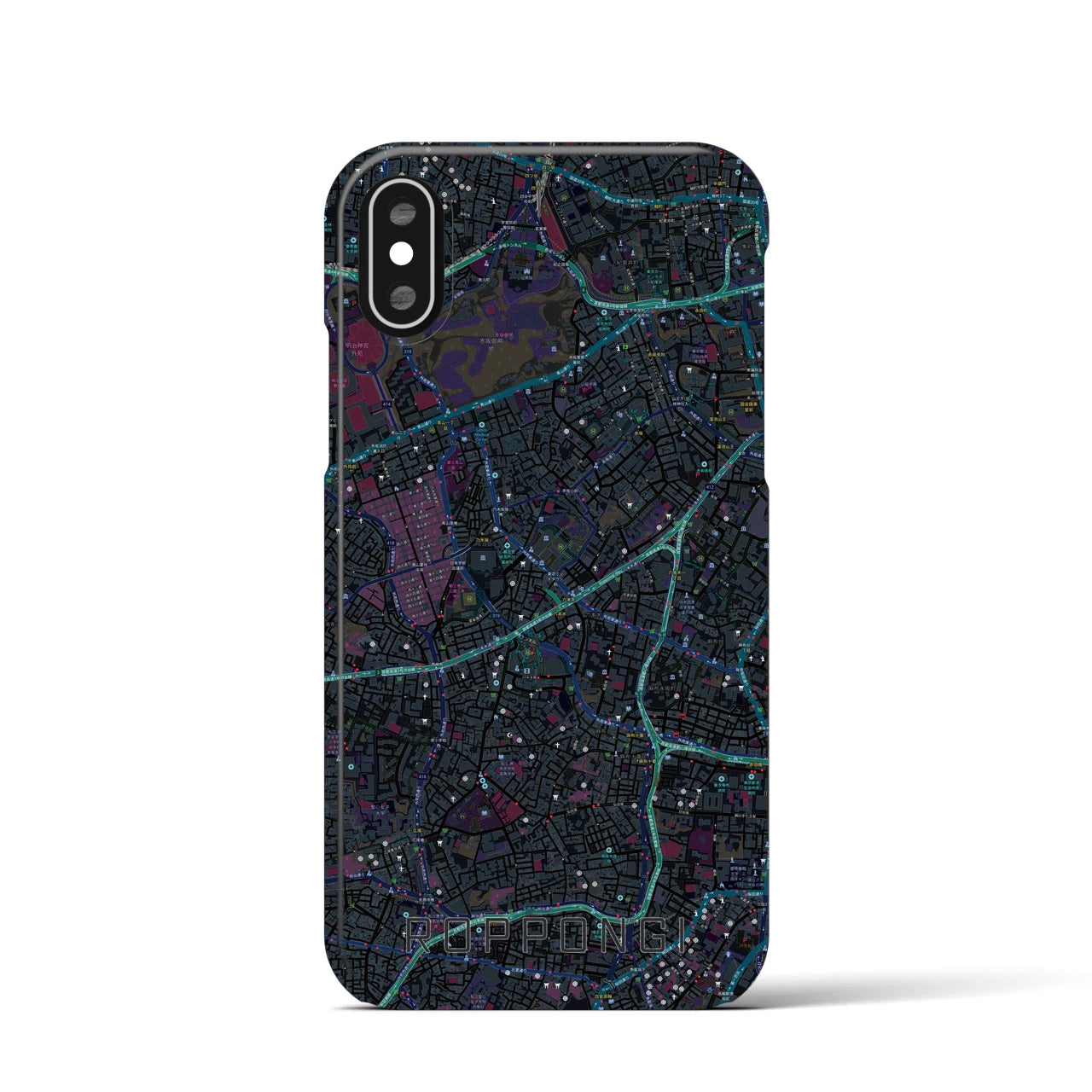 【六本木(東京都)】地図柄iPhoneケース(バックカバータイプ)