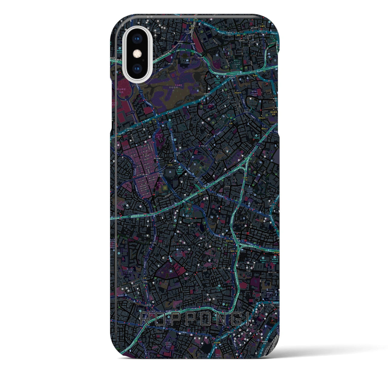 【六本木(東京都)】地図柄iPhoneケース(バックカバータイプ)