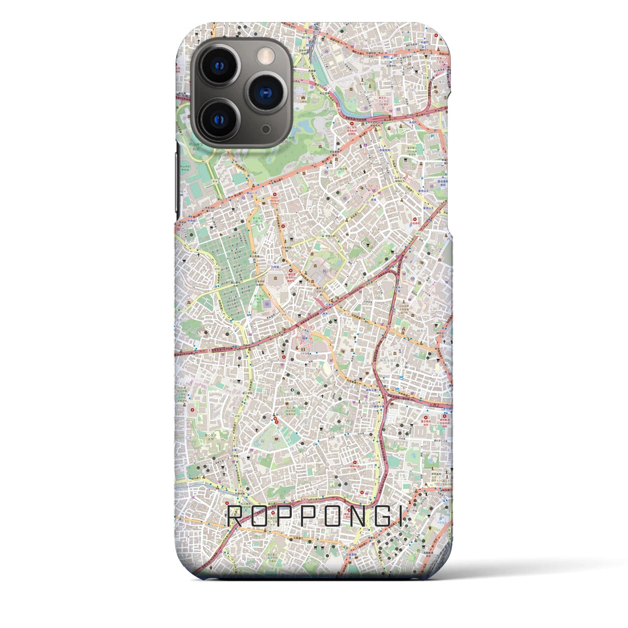 【六本木(東京都)】地図柄iPhoneケース(バックカバータイプ)