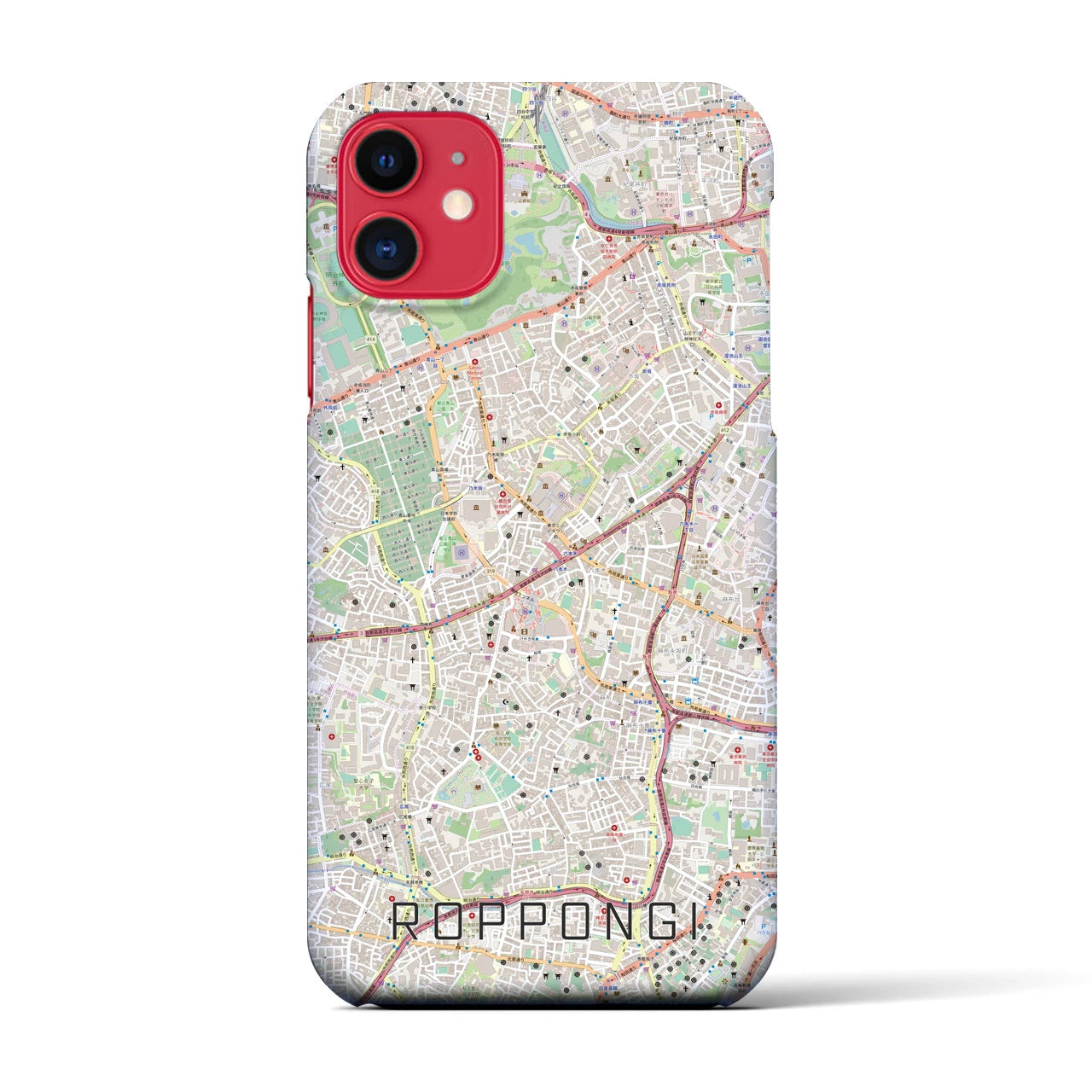 【六本木(東京都)】地図柄iPhoneケース(バックカバータイプ)