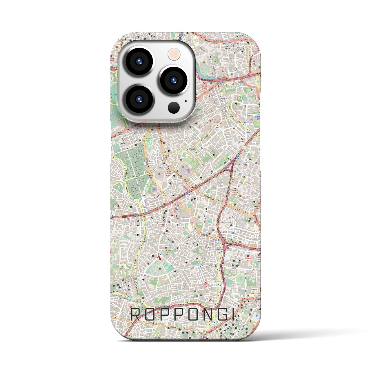 【六本木(東京都)】地図柄iPhoneケース(バックカバータイプ)