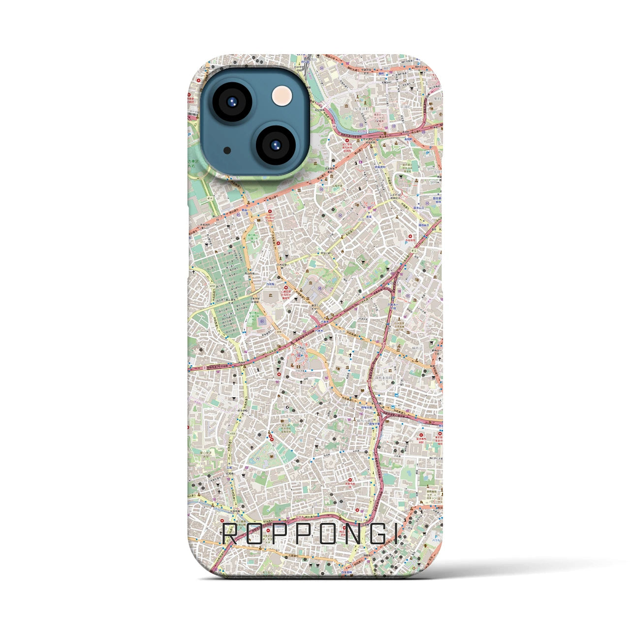 【六本木(東京都)】地図柄iPhoneケース(バックカバータイプ)