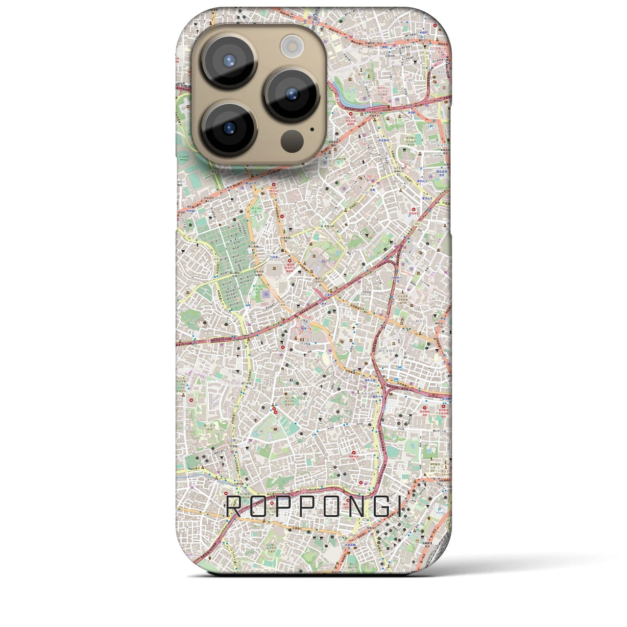 【六本木(東京都)】地図柄iPhoneケース(バックカバータイプ)