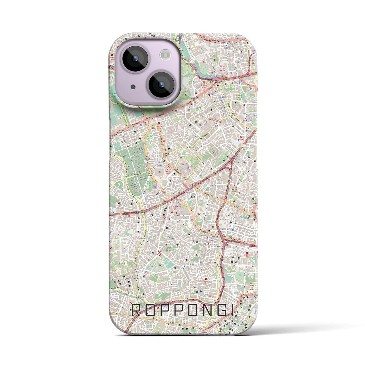 【六本木(東京都)】地図柄iPhoneケース(バックカバータイプ)