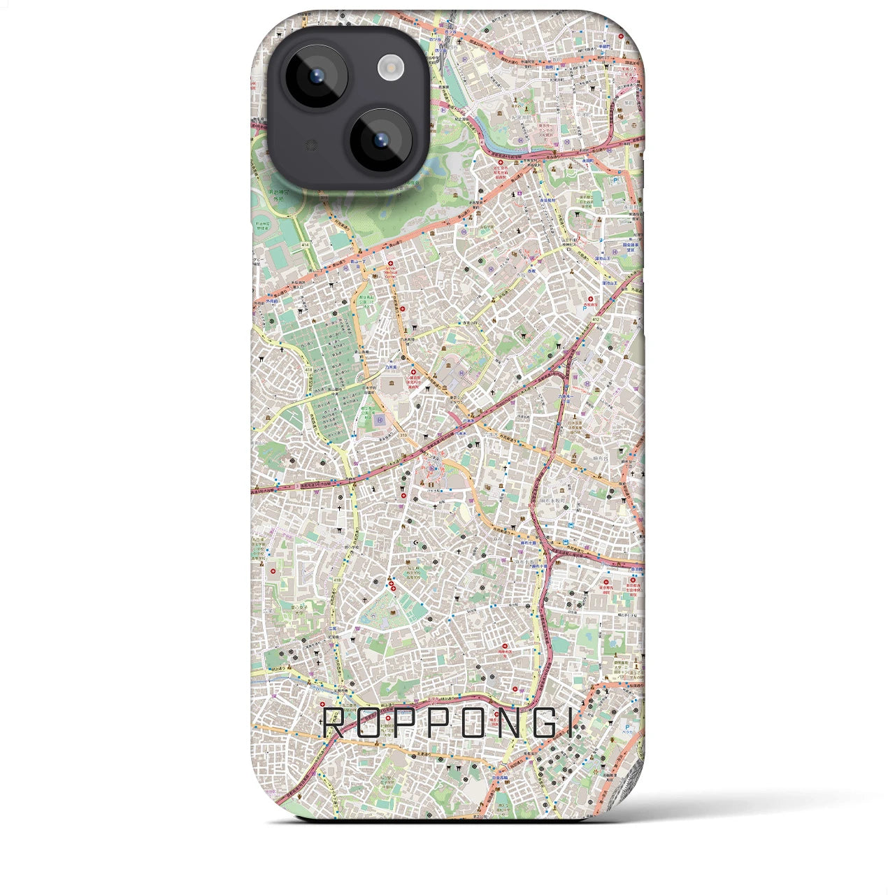 【六本木(東京都)】地図柄iPhoneケース(バックカバータイプ)