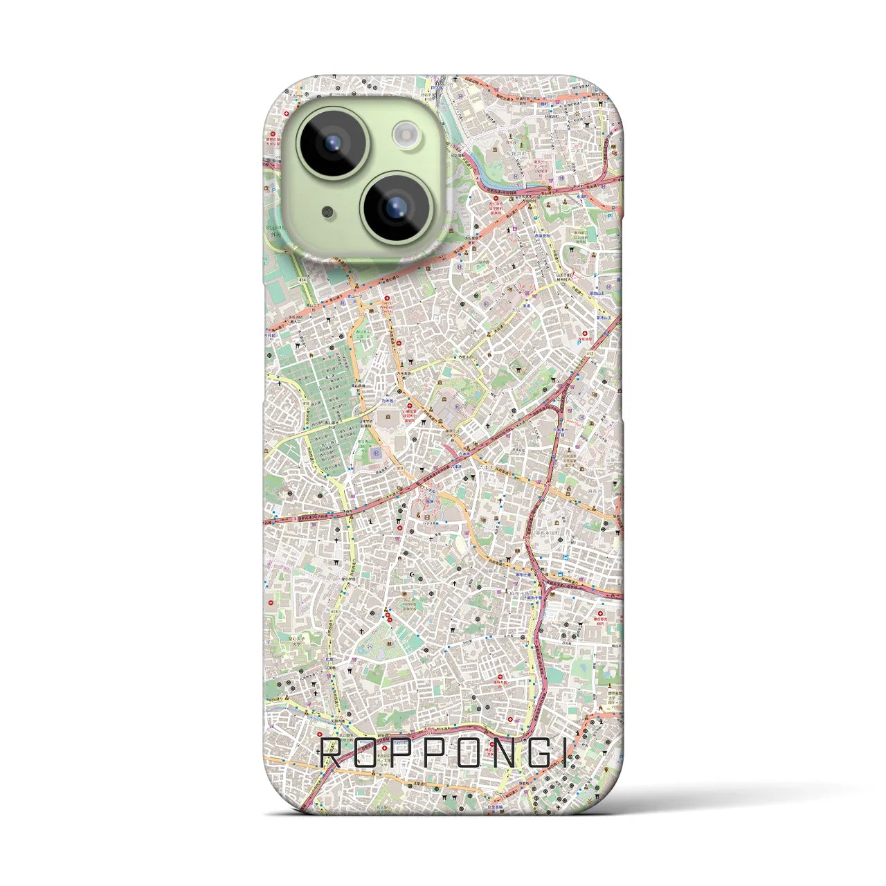 【六本木(東京都)】地図柄iPhoneケース(バックカバータイプ)