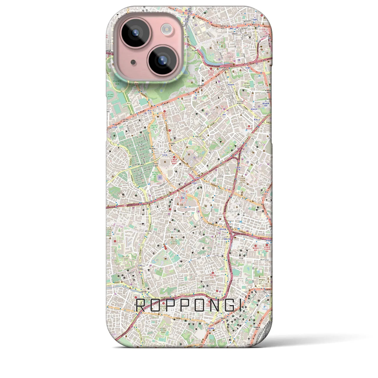 【六本木(東京都)】地図柄iPhoneケース(バックカバータイプ)