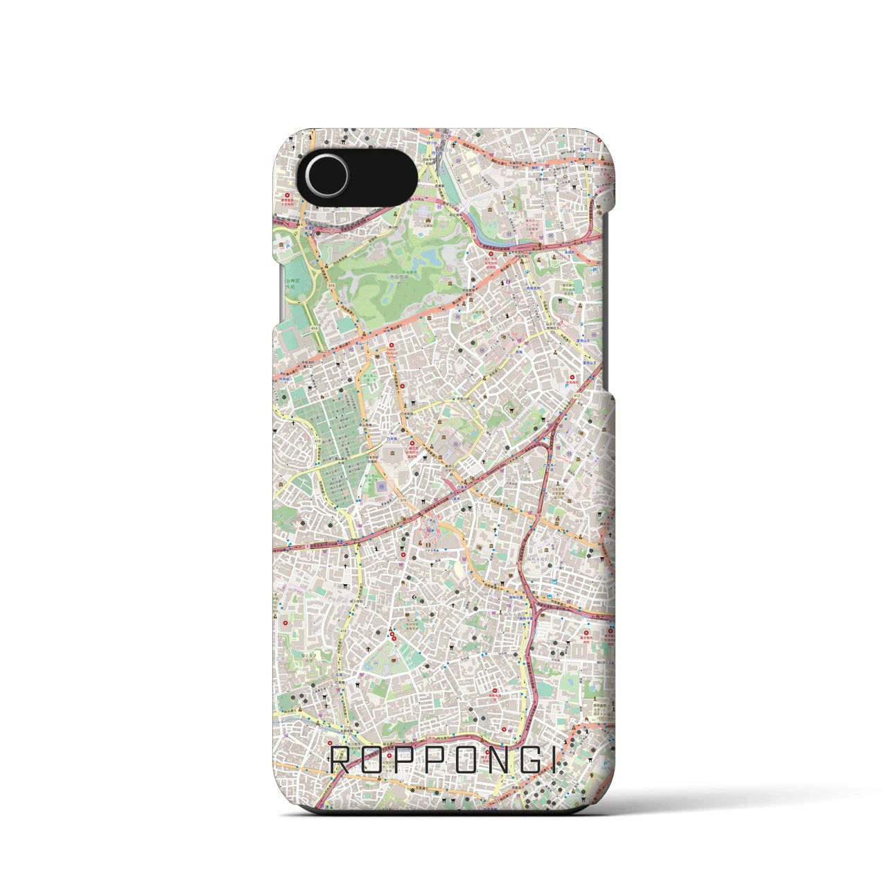【六本木(東京都)】地図柄iPhoneケース(バックカバータイプ)