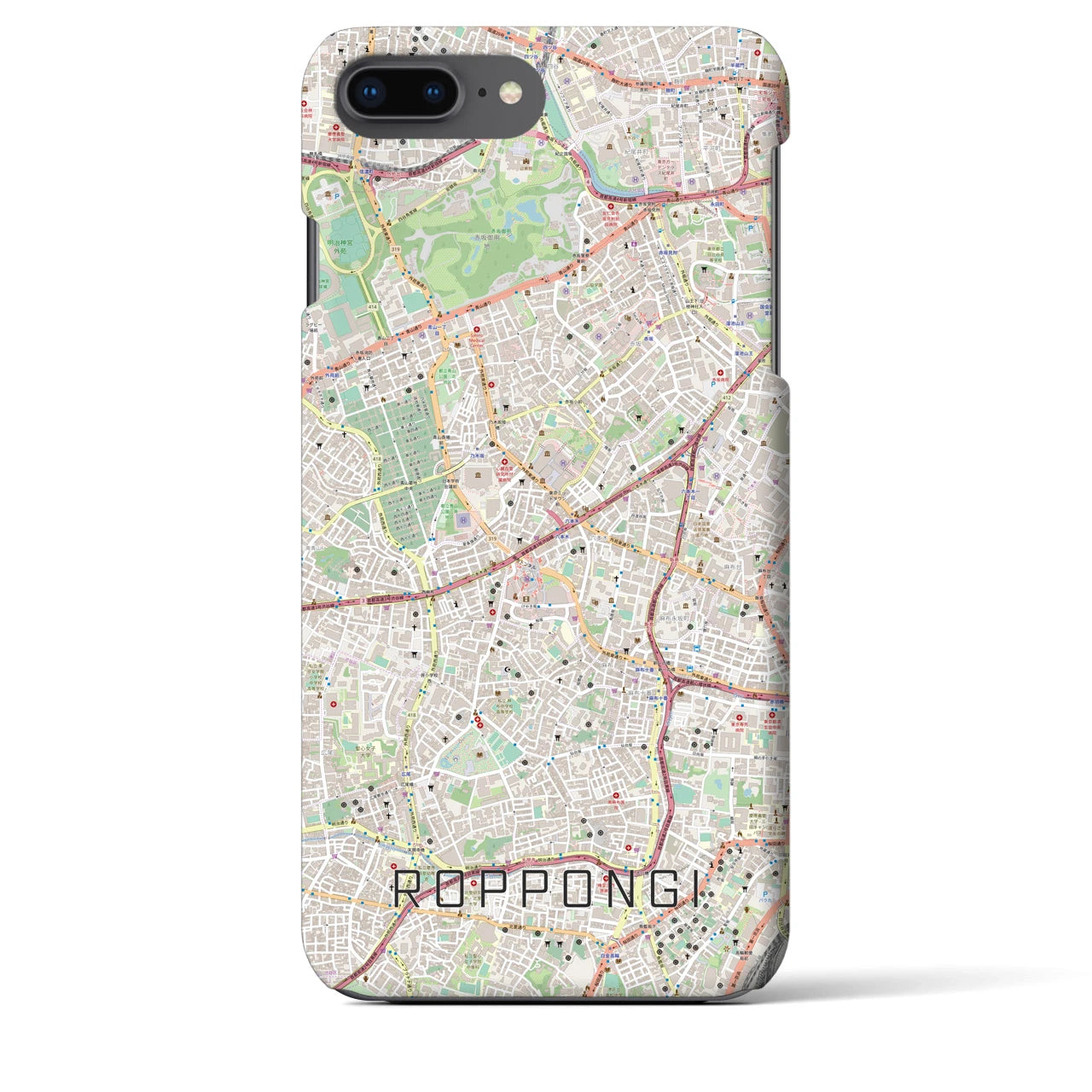 【六本木(東京都)】地図柄iPhoneケース(バックカバータイプ)