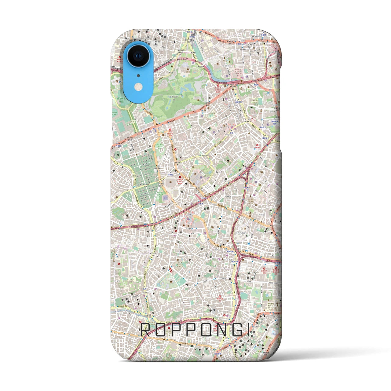 【六本木(東京都)】地図柄iPhoneケース(バックカバータイプ)