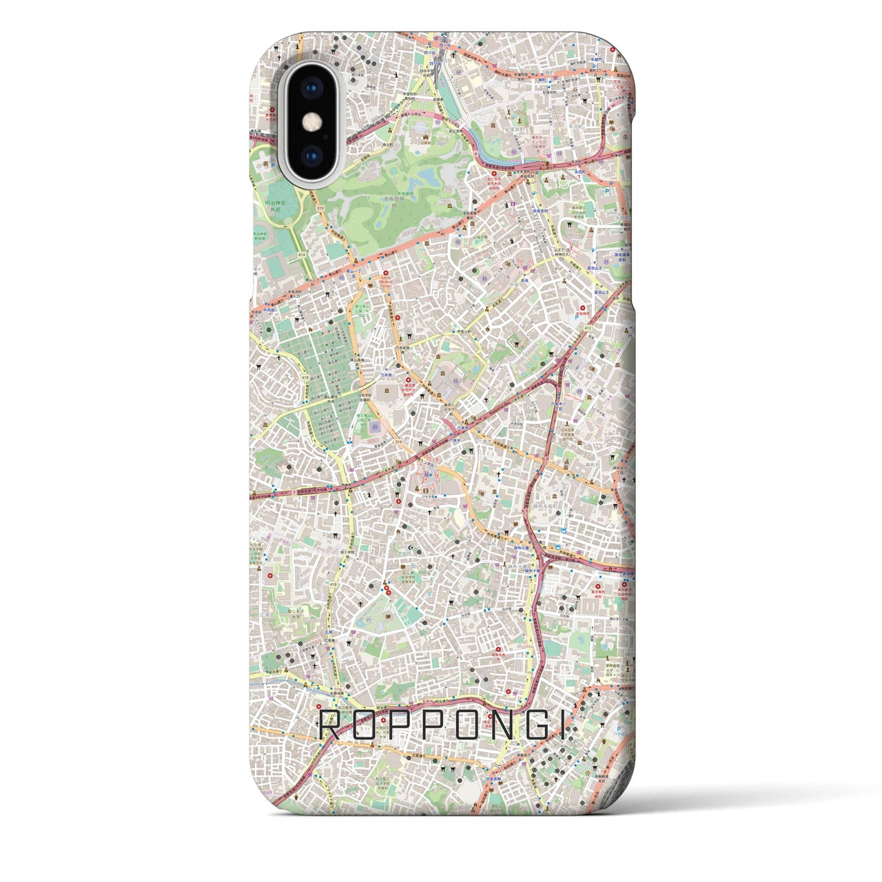 【六本木(東京都)】地図柄iPhoneケース(バックカバータイプ)
