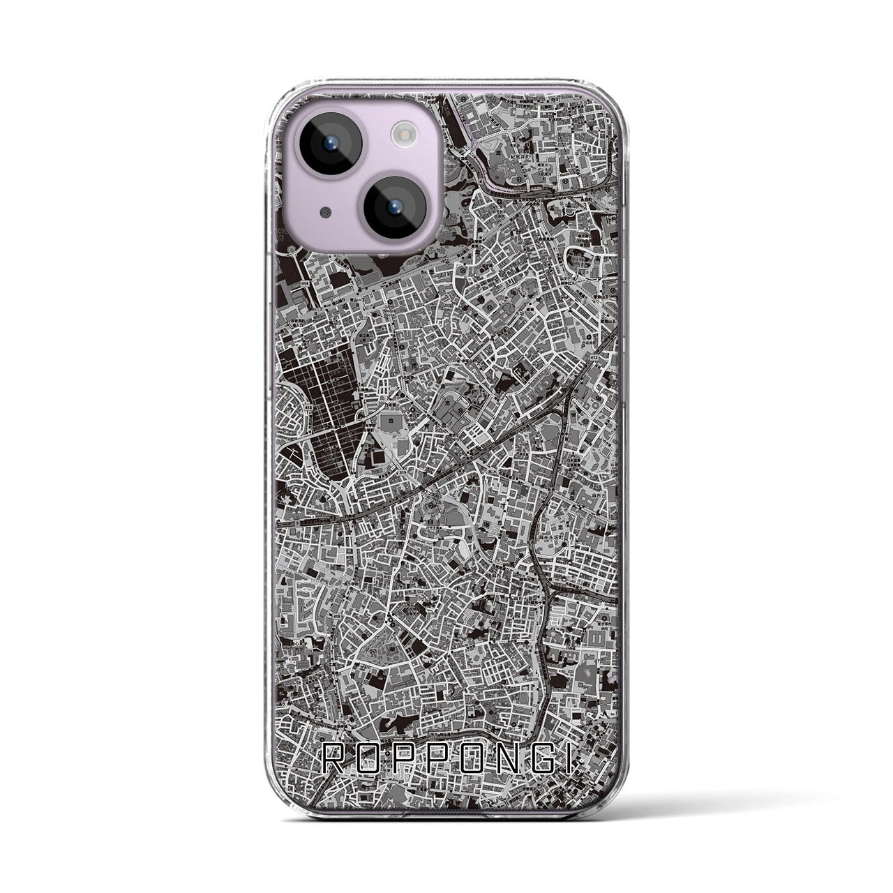 【六本木(東京都)】地図柄iPhoneケース(クリアタイプ)