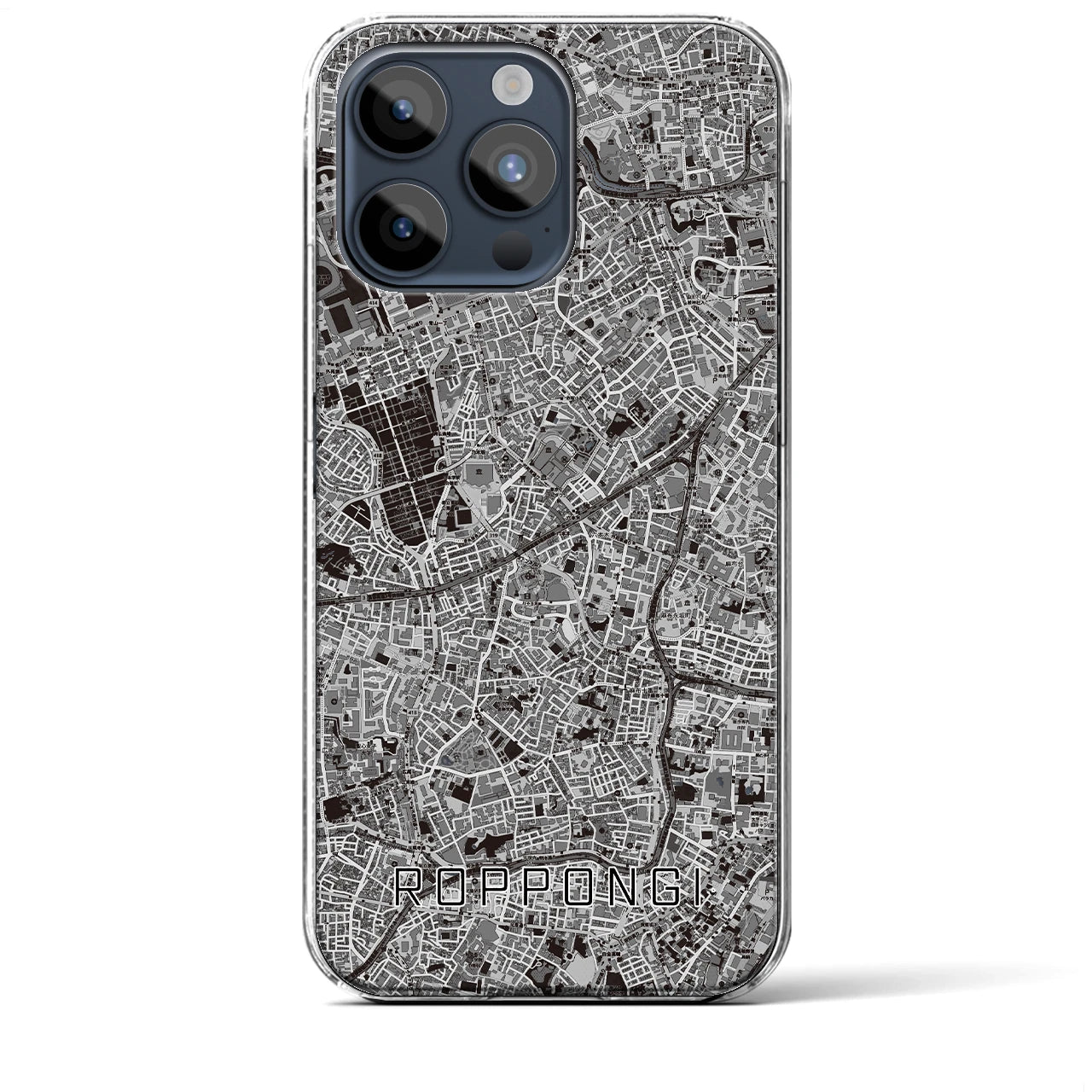 【六本木(東京都)】地図柄iPhoneケース(クリアタイプ)