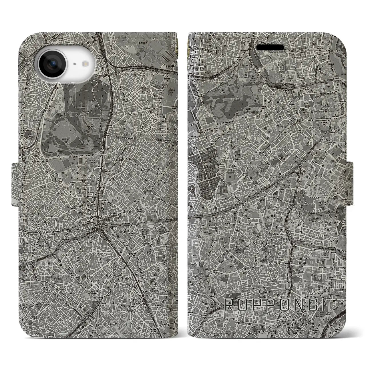 【六本木(東京都)】地図柄iPhoneケース(手帳タイプ)