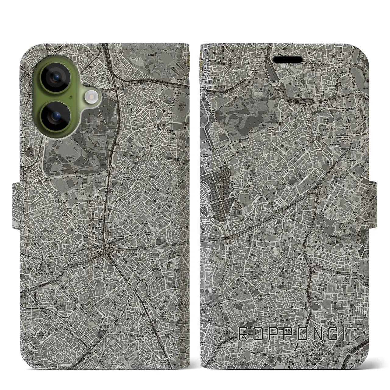 【六本木(東京都)】地図柄iPhoneケース(手帳タイプ)