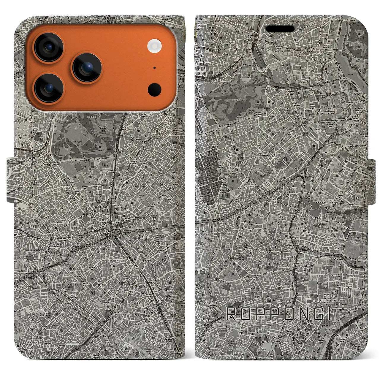 【六本木(東京都)】地図柄iPhoneケース(手帳タイプ)