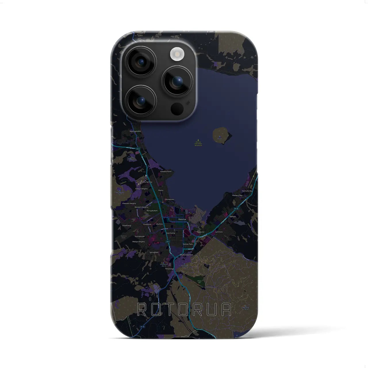 【ロトルア(ニュージーランド)】地図柄iPhoneケース(バックカバータイプ)