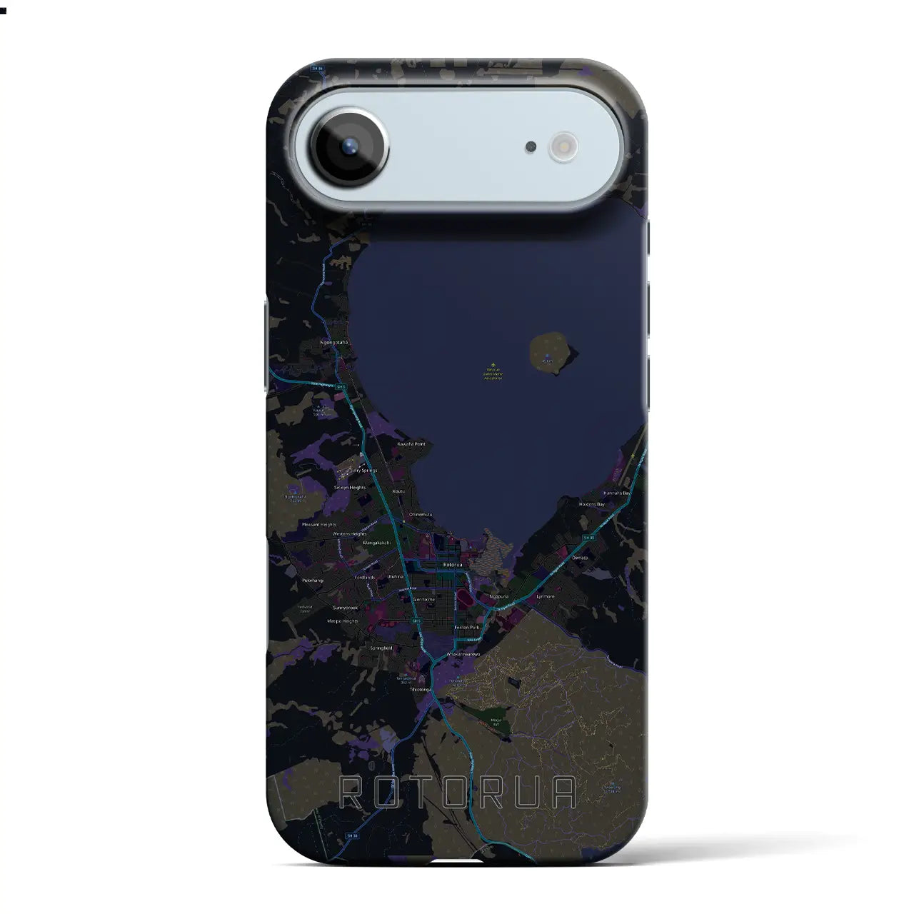 【ロトルア(ニュージーランド)】地図柄iPhoneケース(バックカバータイプ)