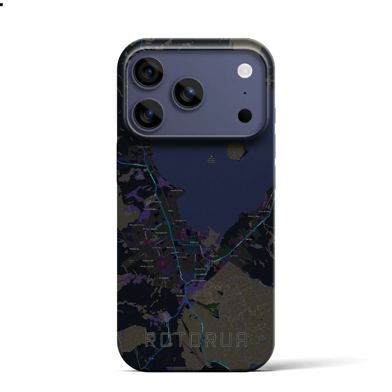 【ロトルア(ニュージーランド)】地図柄iPhoneケース(バックカバータイプ)