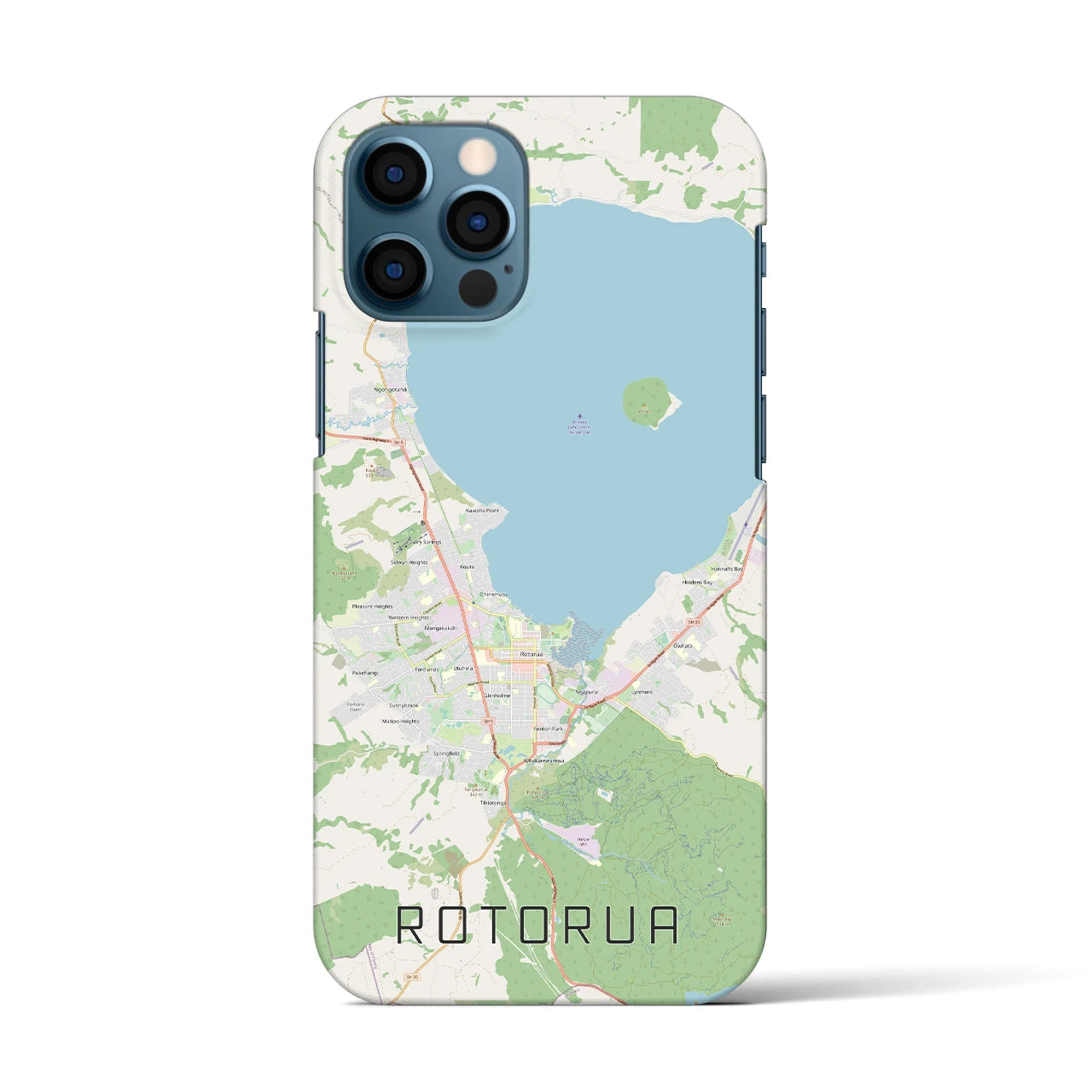 【ロトルア(ニュージーランド)】地図柄iPhoneケース(バックカバータイプ)