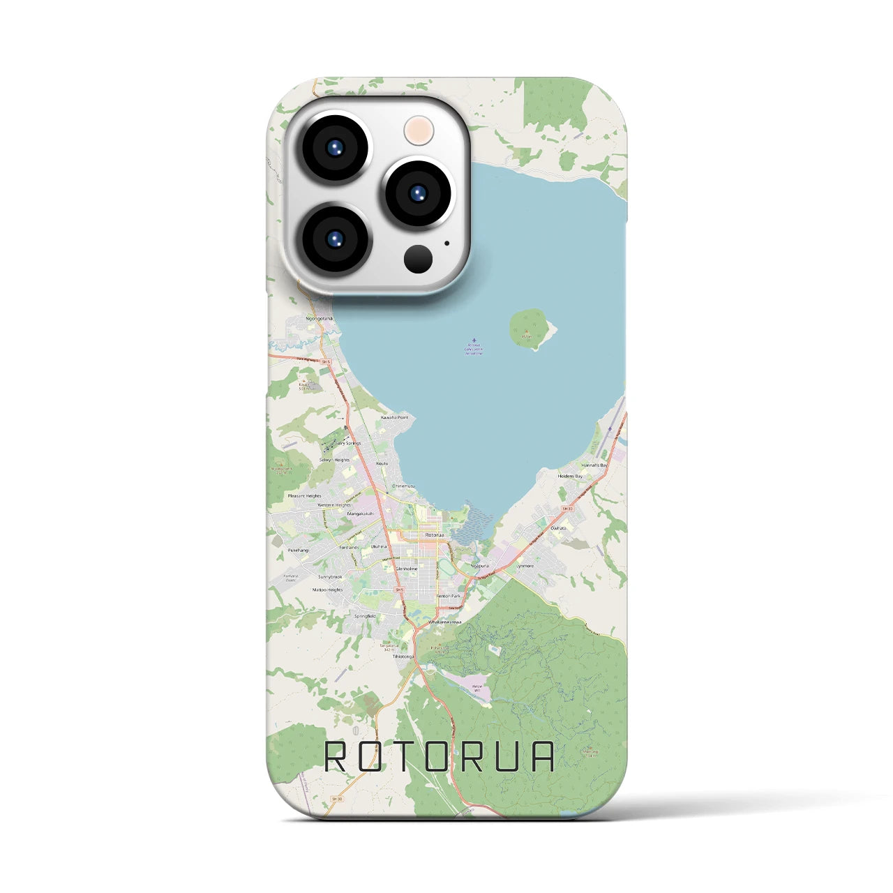 【ロトルア(ニュージーランド)】地図柄iPhoneケース(バックカバータイプ)