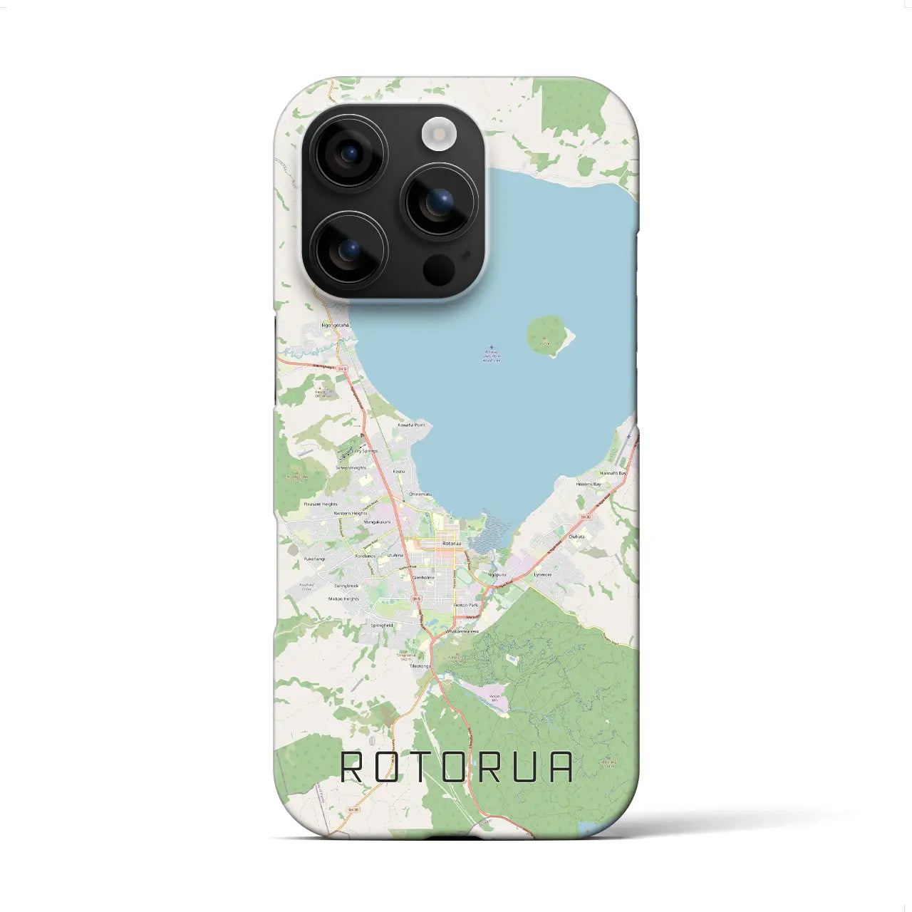 【ロトルア(ニュージーランド)】地図柄iPhoneケース(バックカバータイプ)