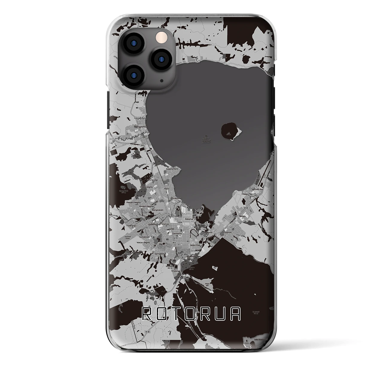 【ロトルア(ニュージーランド)】地図柄iPhoneケース(クリアタイプ)