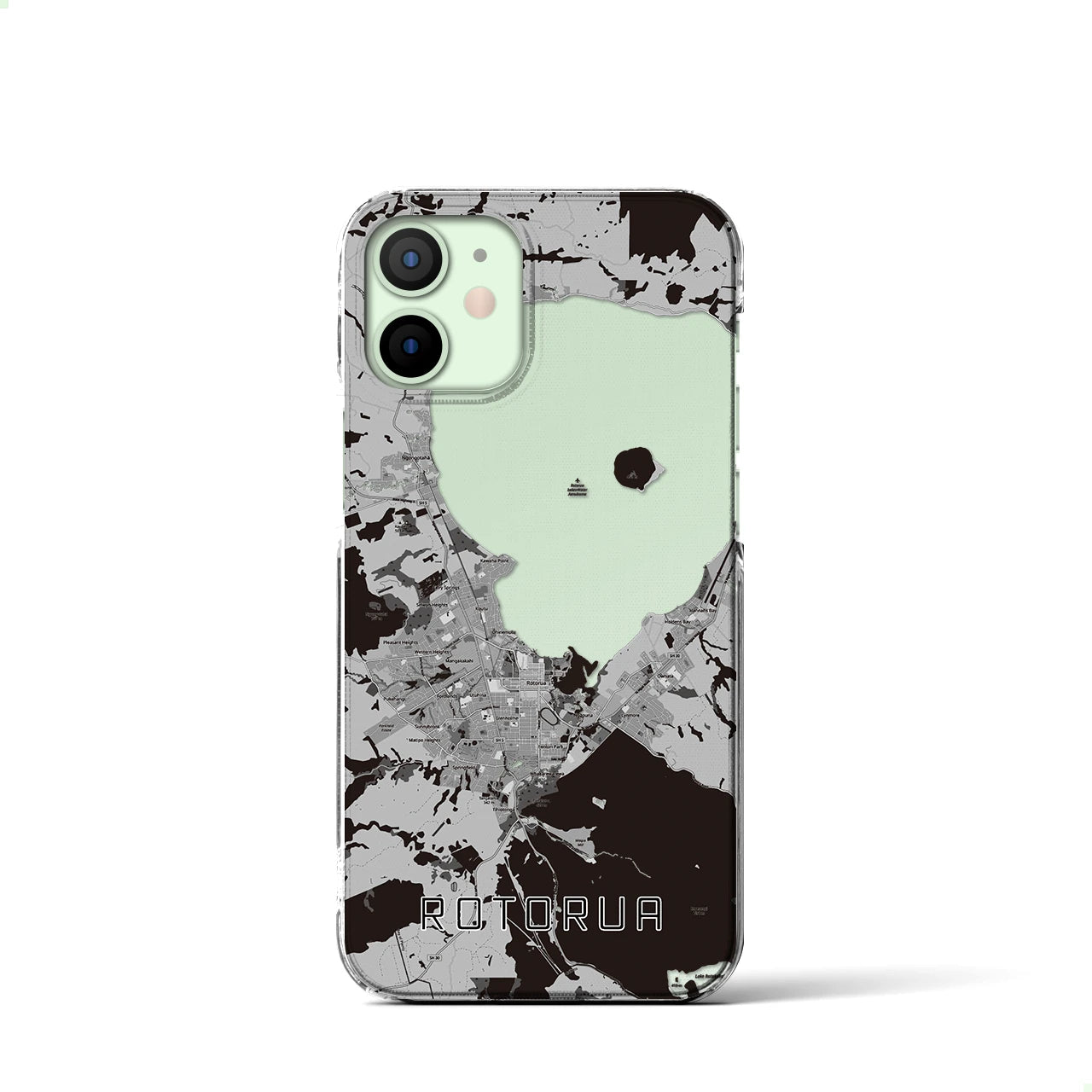 【ロトルア(ニュージーランド)】地図柄iPhoneケース(クリアタイプ)