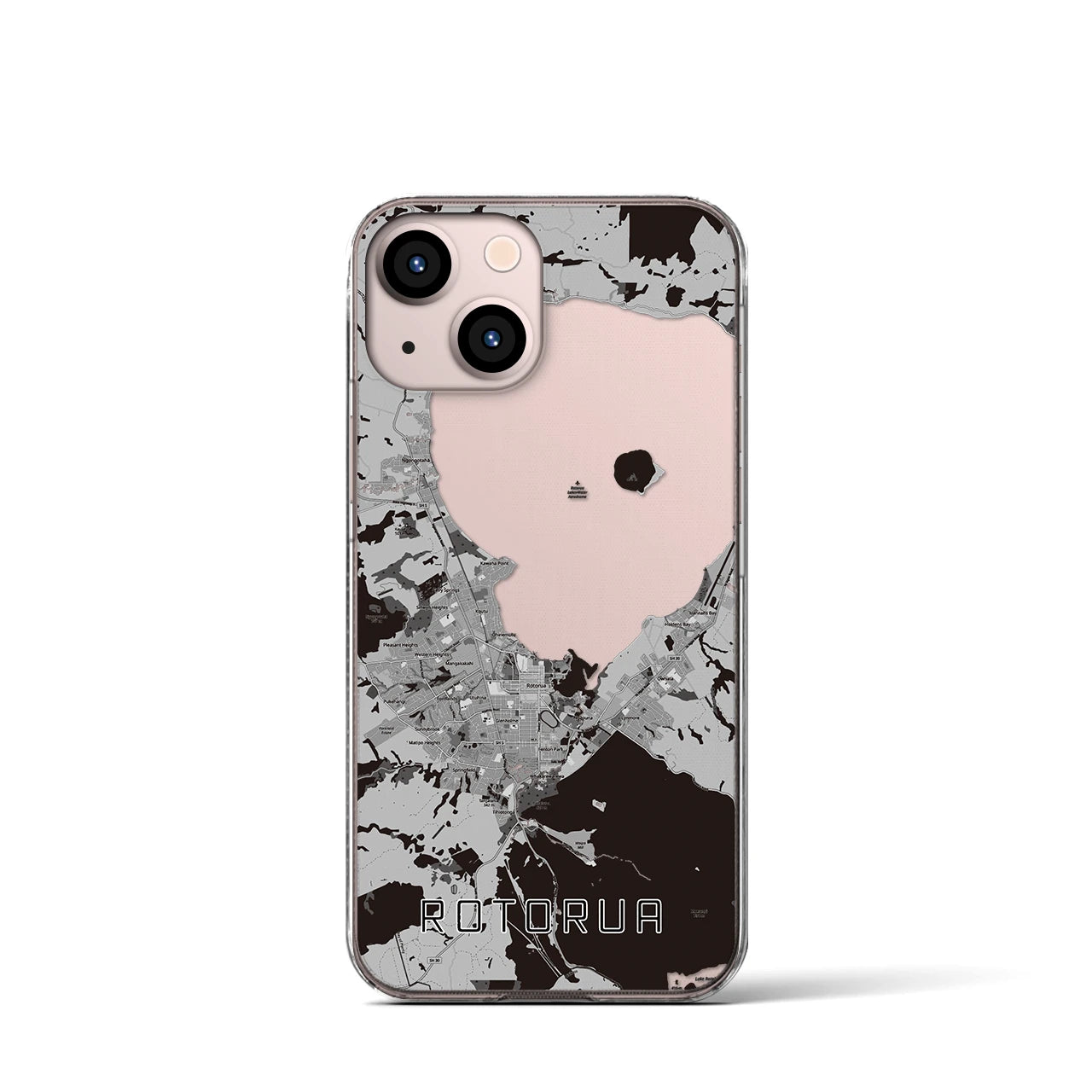 【ロトルア(ニュージーランド)】地図柄iPhoneケース(クリアタイプ)