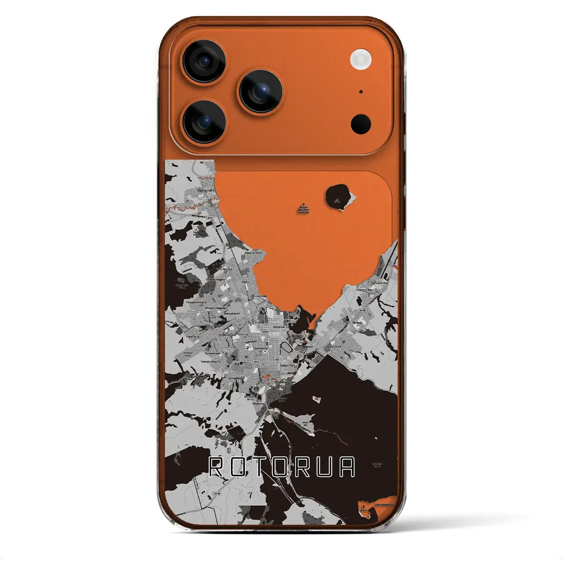 【ロトルア(ニュージーランド)】地図柄iPhoneケース(クリアタイプ)