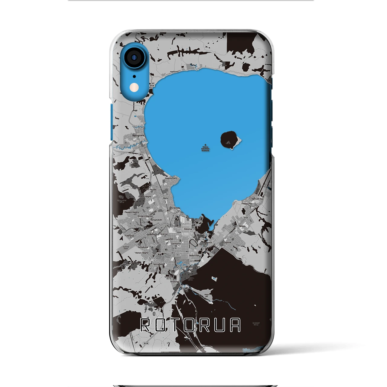 【ロトルア(ニュージーランド)】地図柄iPhoneケース(クリアタイプ)