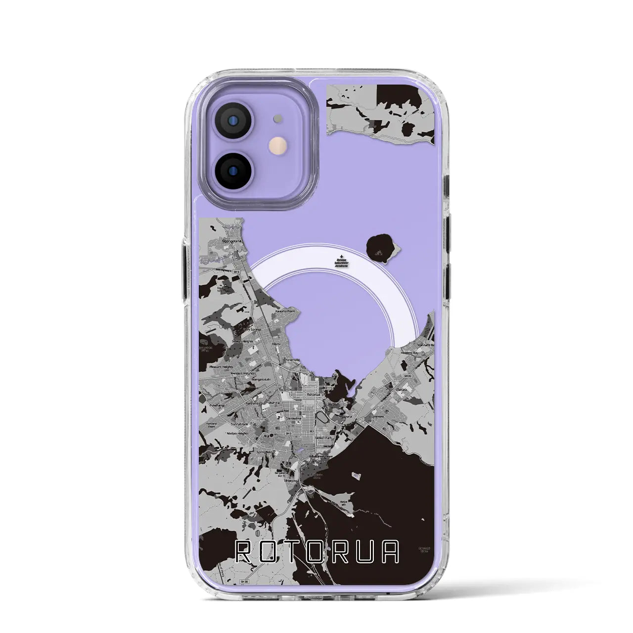 【ロトルア(ニュージーランド)】地図柄iPhoneケース(MagSafeタイプ)
