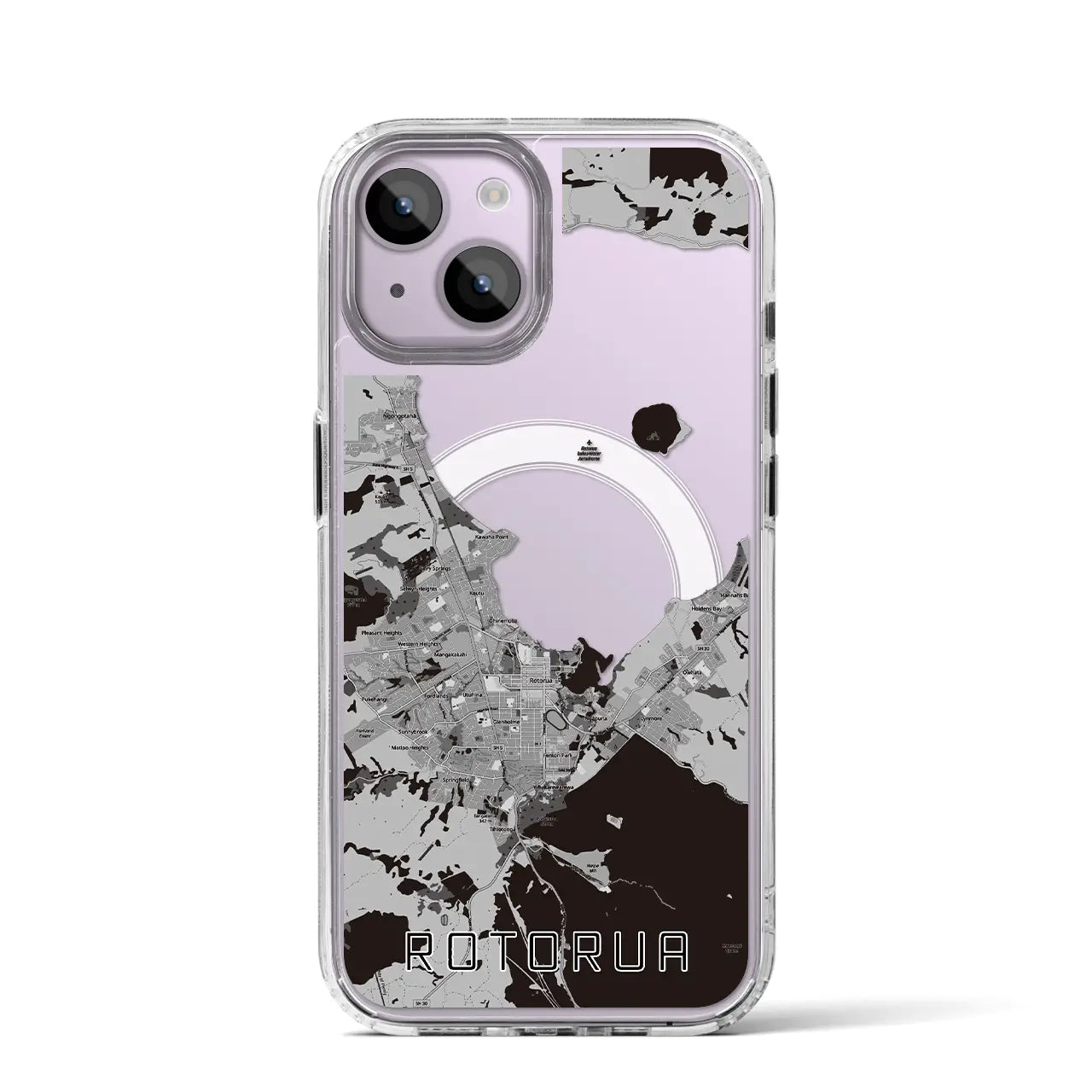 【ロトルア(ニュージーランド)】地図柄iPhoneケース(MagSafeタイプ)
