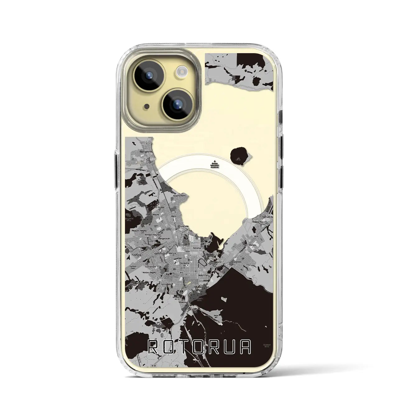 【ロトルア(ニュージーランド)】地図柄iPhoneケース(MagSafeタイプ)