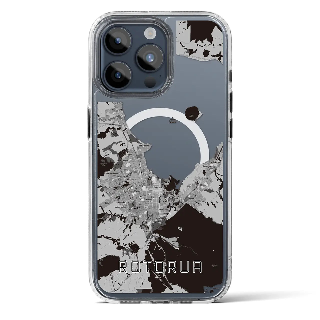 【ロトルア(ニュージーランド)】地図柄iPhoneケース(MagSafeタイプ)