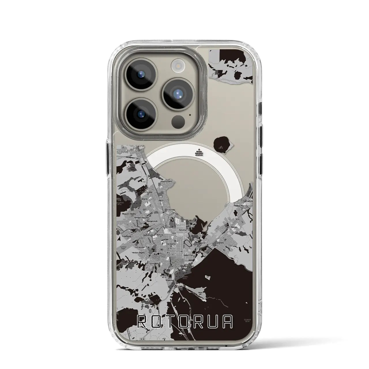 【ロトルア(ニュージーランド)】地図柄iPhoneケース(MagSafeタイプ)