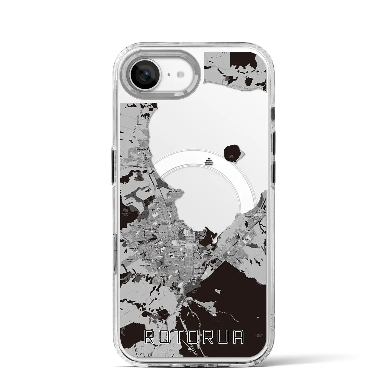 【ロトルア(ニュージーランド)】地図柄iPhoneケース(MagSafeタイプ)
