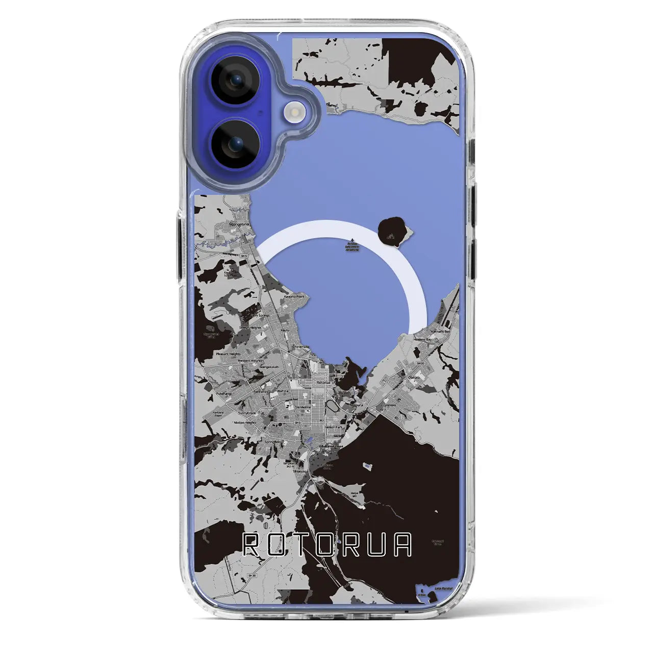 【ロトルア(ニュージーランド)】地図柄iPhoneケース(MagSafeタイプ)