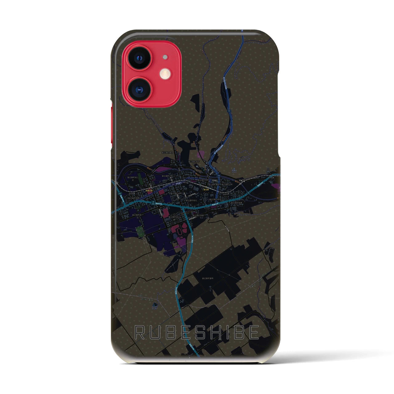 【留辺蘂(北海道)】地図柄iPhoneケース(バックカバータイプ)