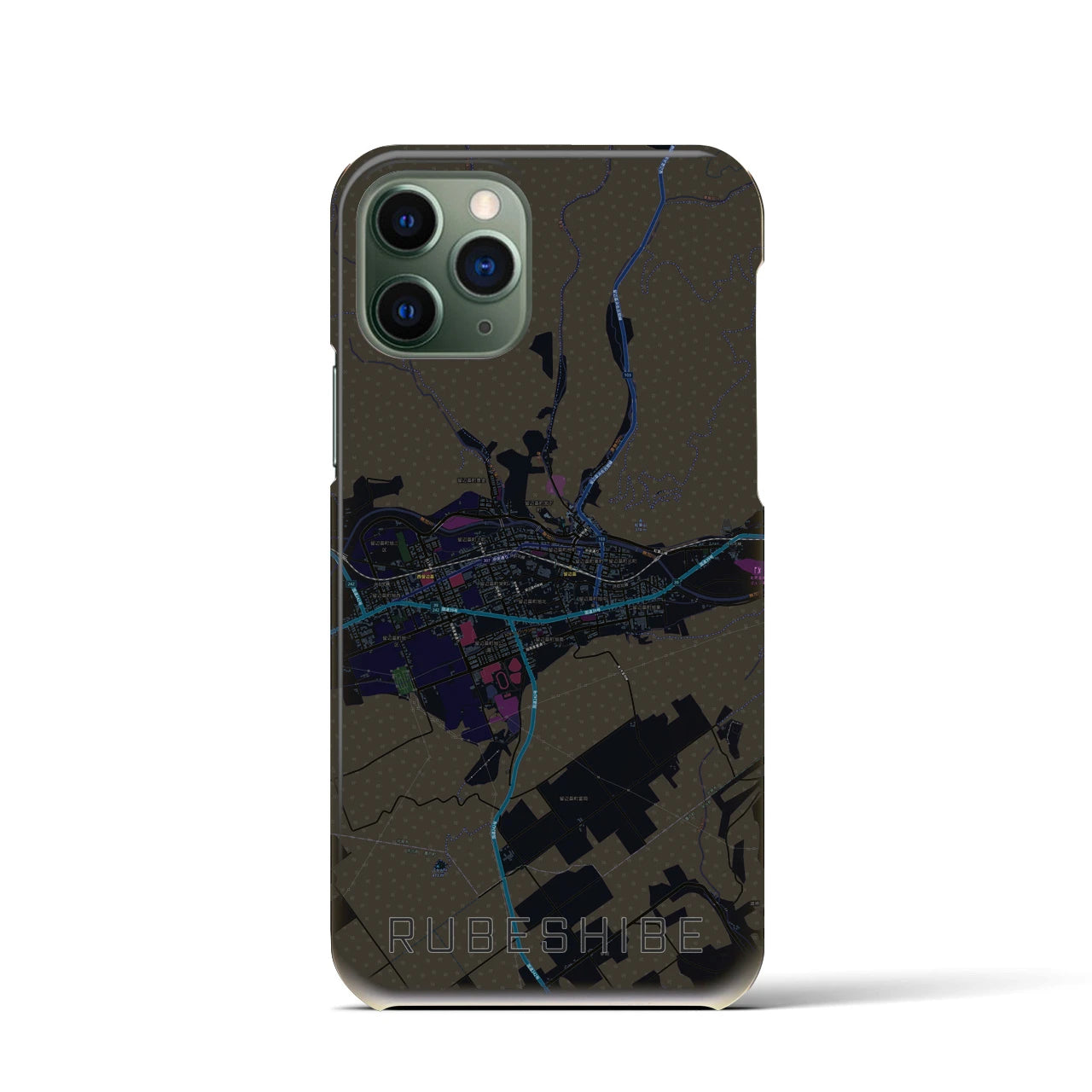 【留辺蘂(北海道)】地図柄iPhoneケース(バックカバータイプ)