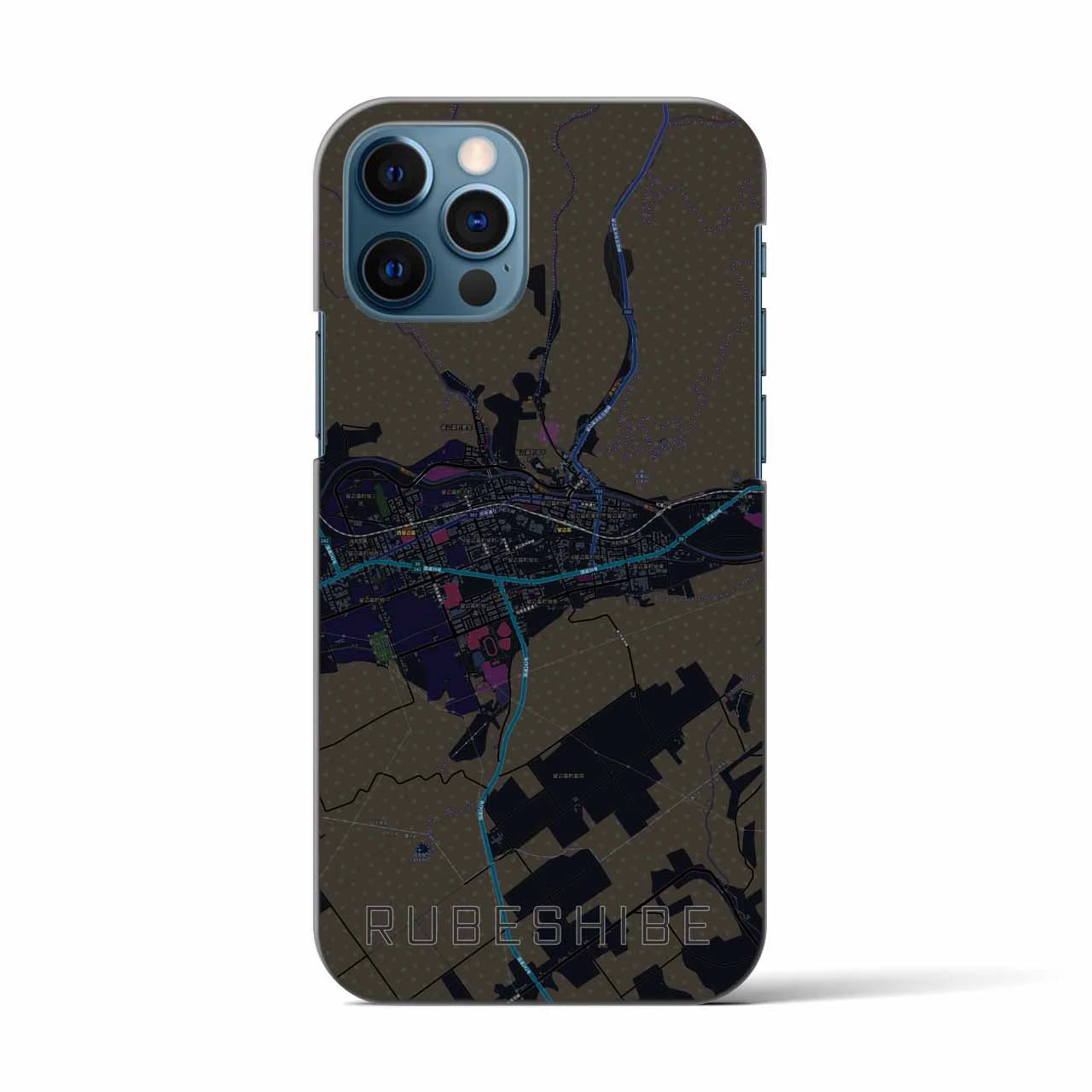 【留辺蘂(北海道)】地図柄iPhoneケース(バックカバータイプ)