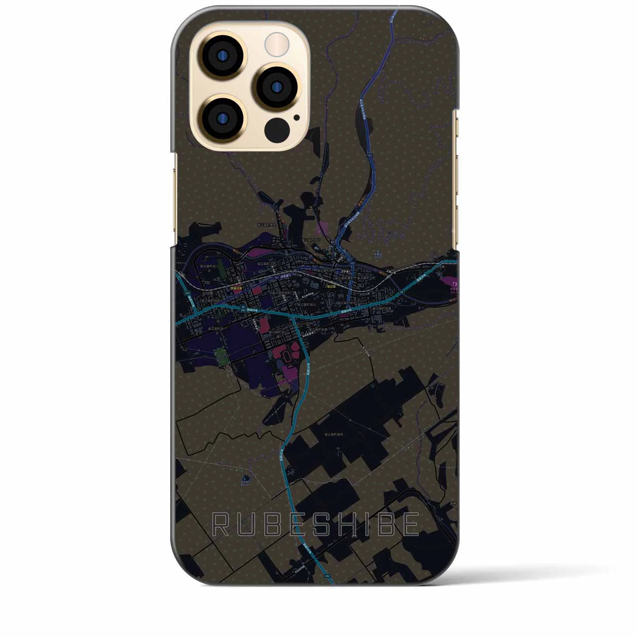 【留辺蘂(北海道)】地図柄iPhoneケース(バックカバータイプ)